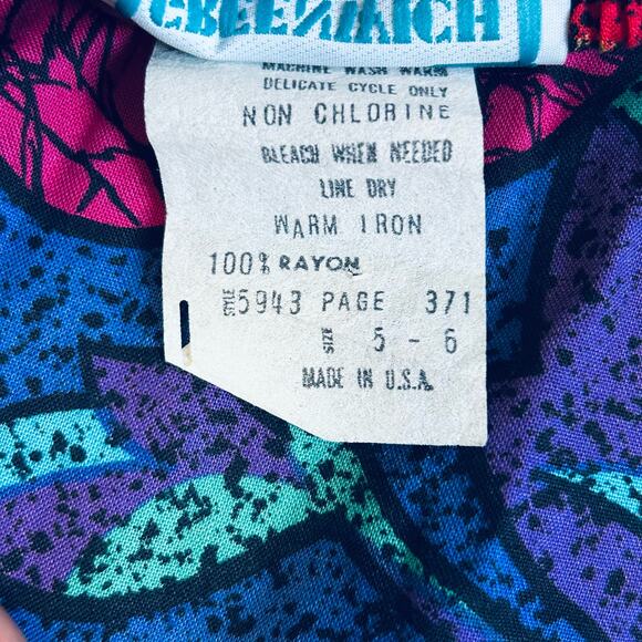 Vintage Floral Boho Midi Skirt High Waisted Pleated Colorful Retro Cottagecore - Picture 7 of 10